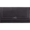Leder-Geldbörse in Schwarz - (B)19 x (H)10 x (T)3 cm