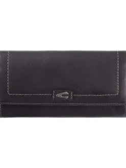 Leder-Geldbörse in Schwarz - (B)19 x (H)10 x (T)3 cm