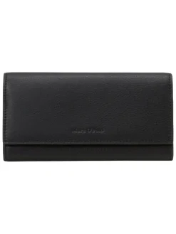 Leder-Geldbörse in Schwarz - (B)19,5 x (H)10 x (T)2,5 cm