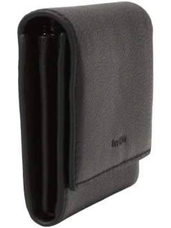 Leder-Geldbörse in Schwarz - (B)19,5 x (H)10 x (T)2,5 cm