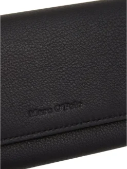 Leder-Geldbörse in Schwarz - (B)19,5 x (H)10 x (T)2,5 cm
