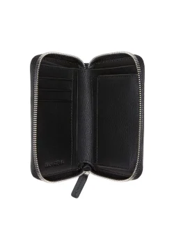 Leder-Geldbörse in Schwarz - (B)13 x (H)10 x (T)2,5 cm