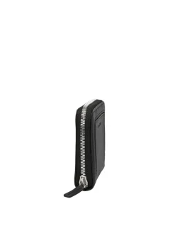Leder-Geldbörse in Schwarz - (B)13 x (H)10 x (T)2,5 cm