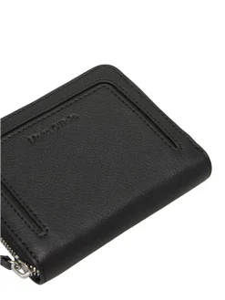 Leder-Geldbörse in Schwarz - (B)13 x (H)10 x (T)2,5 cm