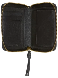 Leder-Geldbörse in Schwarz - (B)13 x (H)10 x (T)2,5 cm