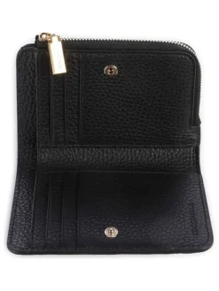Leder-Geldbörse in Schwarz - (B)13 x (H)9 cm