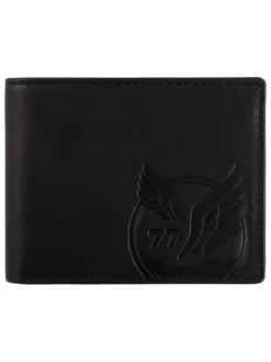 Leder-Geldbörse "Nepal" in Schwarz - (B)12 x (H)9,5 x (T)2 cm