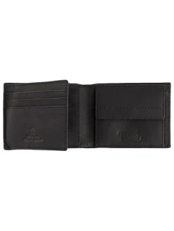 Leder-Geldbörse "Niagara" in Schwarz - (B)11 x (H)8,5 x (T)2 cm