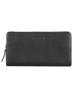 Leder-Geldbörse "Olivia" in Schwarz - (B)20 x (H)10,5 x (T)2,5 cm
