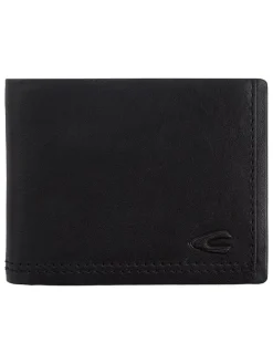 Leder-Geldbörse "Osaka" in Schwarz - (B)12 x (H)9,5 x (T)2 cm