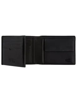 Leder-Geldbörse "Osaka" in Schwarz - (B)12 x (H)9,5 x (T)2 cm