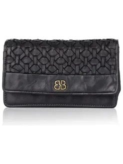 Leder-Geldbörse "Perla" in Schwarz - (B)17,5 x (H)10 x (T)3 cm