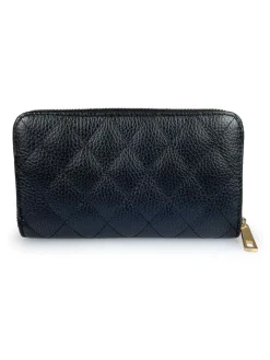 Leder-Geldbörse "Tasso" in Schwarz - (B)21 x (H)12 x (T)2 cm
