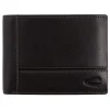 Leder-Geldbörse "Tokyo" in Schwarz - (B)11 x (H)8,5 x (T)2 cm