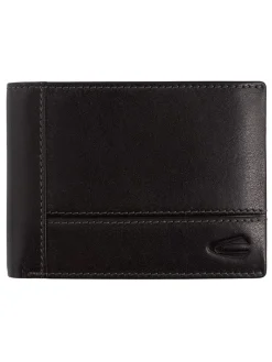 Leder-Geldbörse "Tokyo" in Schwarz - (B)11 x (H)8,5 x (T)2 cm