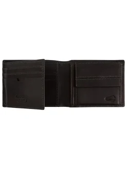 Leder-Geldbörse "Tokyo" in Schwarz - (B)11 x (H)8,5 x (T)2 cm