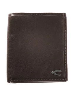 Leder-Geldbörse "Vegas" in Dunkelbraun - (B)10,7 x (H)12,7 x (T)2 cm