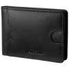 Leder-Geldbörse "Vulcano" in Schwarz - (B)11 x (H)8 x (T)1,5 cm
