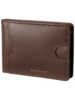 Leder-Geldbörse "Vulcano" in Braun - (B)11 x (H)8 x (T)1,5 cm