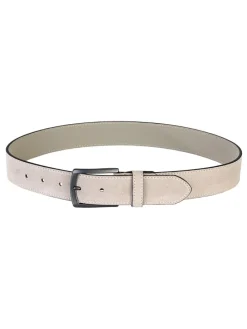 Leder-Gürtel in Beige