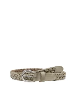 Leder-Gürtel in Beige