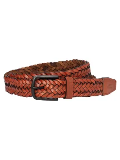 Leder-Gürtel in Cognac