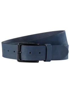 Leder-Gürtel in Dunkelblau - (L)130 cm