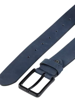 Leder-Gürtel in Dunkelblau - (L)130 cm