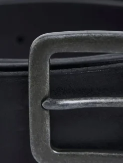 Ledergürtel JACVICTOR Leather Belt Metallstiftschnalle in Schwarz