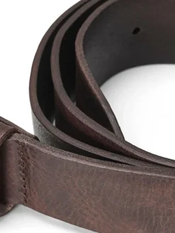 Ledergürtel JACVICTOR Leather Belt Metallstiftschnalle in Dunkelbraun