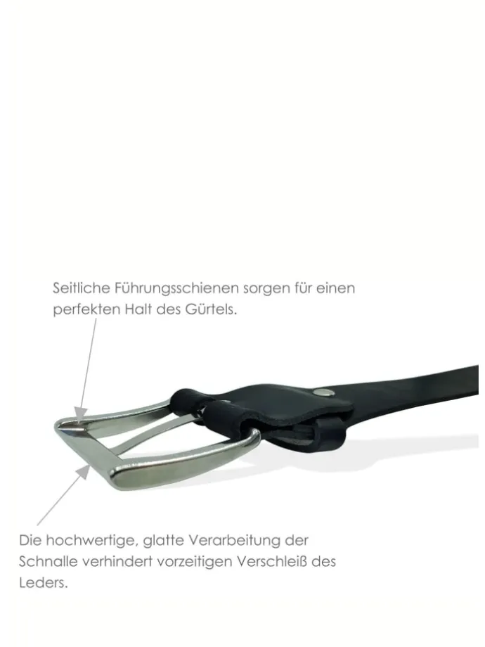 Ledergürtel kürzbar in Schwarz