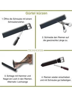 Ledergürtel kürzbar in Schwarz