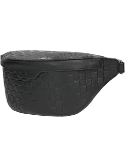 Leder-Gürteltasche in Schwarz - (B)38 x (H)19 x (T)10 cm