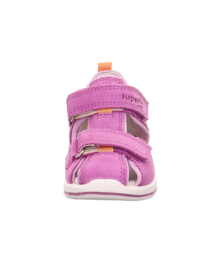 Leder-Halbsandalen "Boomerang" in Lila/ Rosa