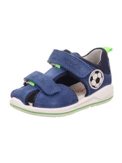 Leder-Halbsandalen "Boomerang" in Blau