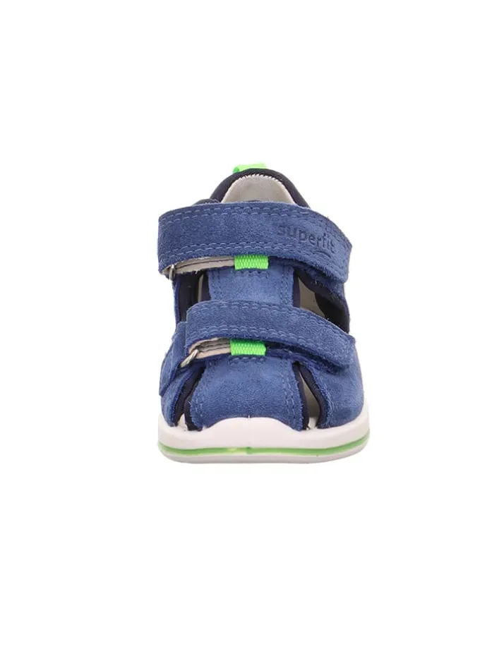Leder-Halbsandalen "Boomerang" in Blau