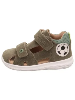 Leder-Halbsandalen "Bumblebee" in Khaki