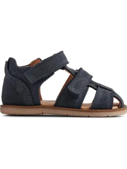Leder-Halbsandalen in Anthrazit