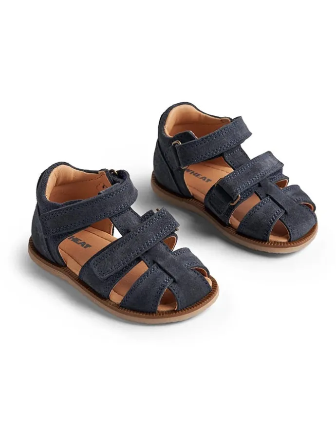 Leder-Halbsandalen in Anthrazit