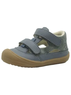 Leder-Halbsandalen in Blau