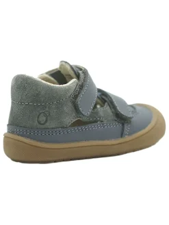 Leder-Halbsandalen in Blau