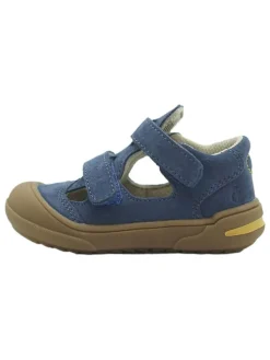 Leder-Halbsandalen in Dunkelblau