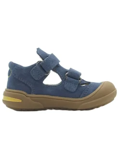 Leder-Halbsandalen in Dunkelblau
