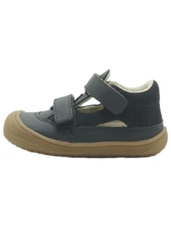 Leder-Halbsandalen in Dunkelblau
