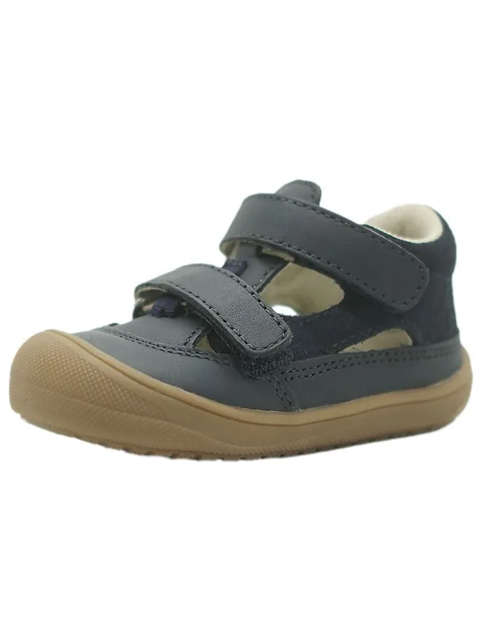 Leder-Halbsandalen in Dunkelblau