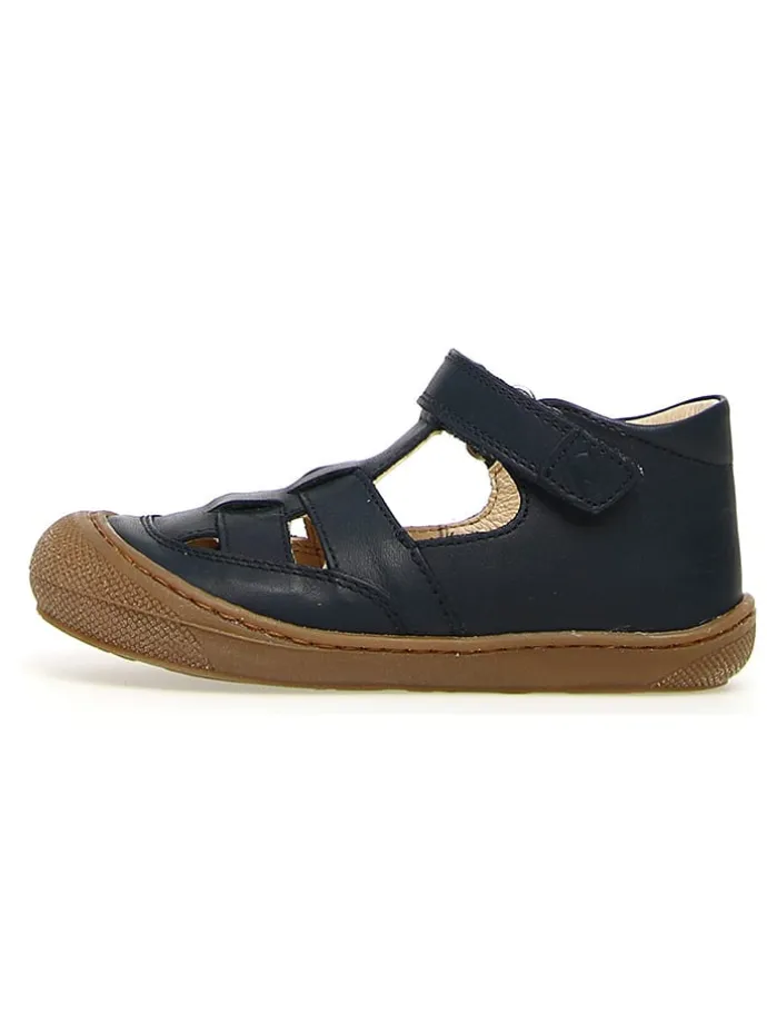 Leder-Halbsandalen in Dunkelblau