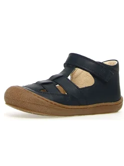Leder-Halbsandalen in Dunkelblau