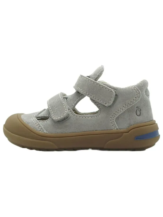 Leder-Halbsandalen in Grau