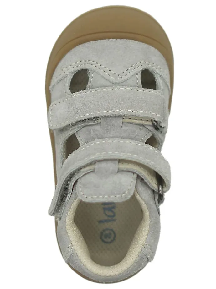 Leder-Halbsandalen in Grau