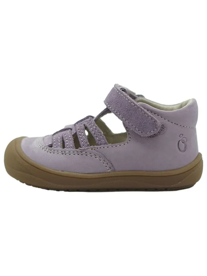 Leder-Halbsandalen in Lila
